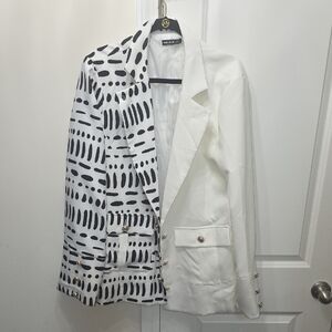 Black and White Unique Patterned Blazer